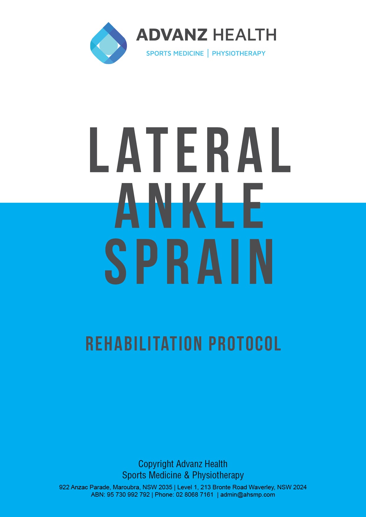 ANKLE SPRAIN - protocol cover