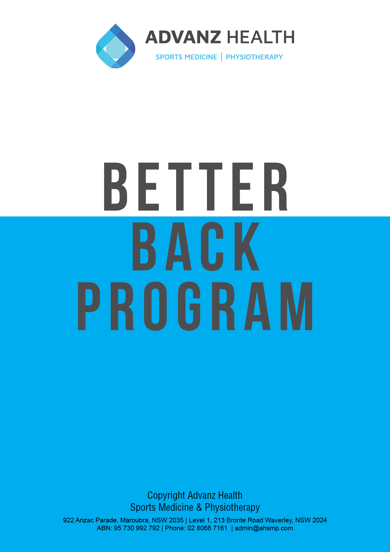 Better Backs Program cover