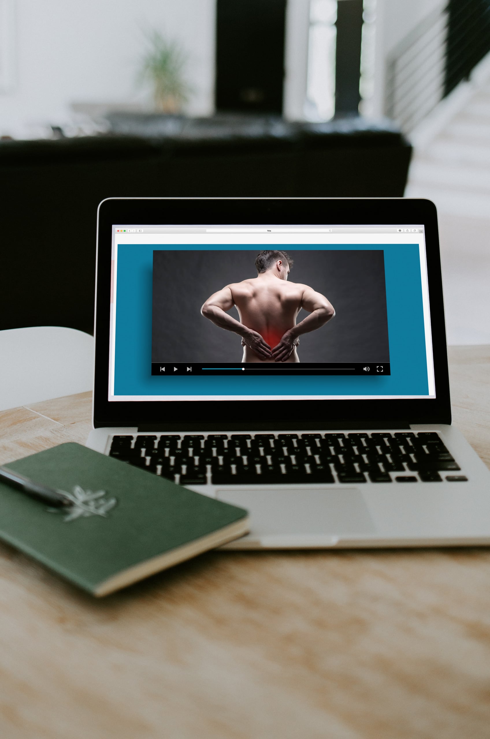 back pain image on computer screen
