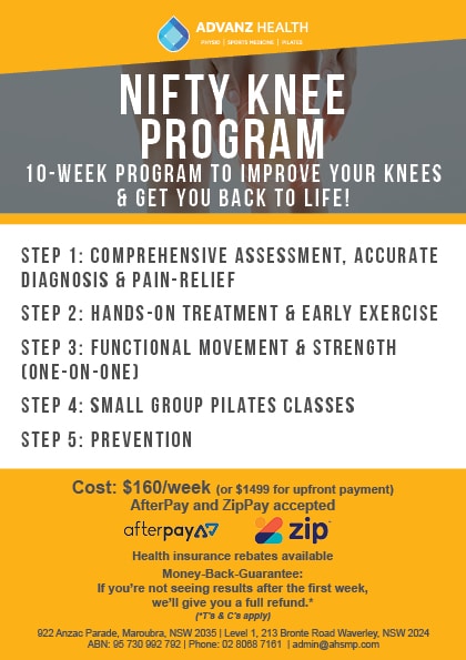 Nifty knee program flyer